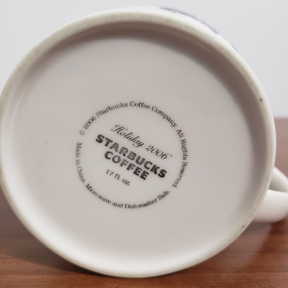 Rare Vintage Starbucks Mug Holiday 2006 Collectable Snowflake Design Purple 17oz - Picture 6 of 6